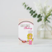 Blonde Baker op Pink Brown Cup Cakes Visitekaartje (Staand voorkant)