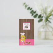 Blonde Baker op Pink Brown Cup Cakes Visitekaartje (Staand voorkant)