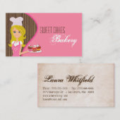 Blonde Baker op Pink Brown Cup Cakes Visitekaartje (Voorkant / Achterkant)