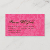 Blonde Baker op Pink Brown Cup Cakes Visitekaartje (Achterkant)