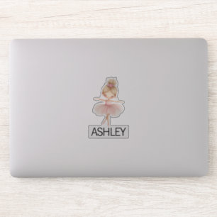 Blonde ballerina aangepaste naam sticker