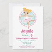 Blonde Ballerina Ballet Dancing Birthday Party Kaart (Voorkant)