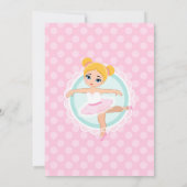 Blonde Ballerina Ballet Dancing Birthday Party Kaart (Achterkant)