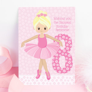Blonde Ballerina Birthday Kaart