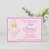 Blonde Ballerina Birthday Uitnodiging (Staand voorkant)