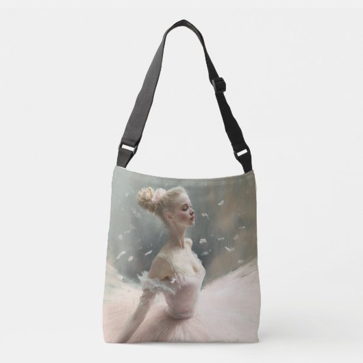 Blonde ballerina , een meisje dat van ballet houdt crossbody tas (Voorkant)