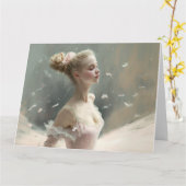 Blonde ballerina , een meisje dat van ballet houdt kaart (Gele Bloem)