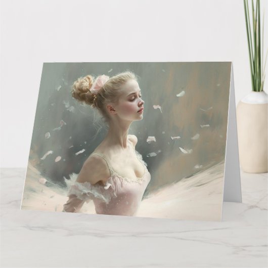 Blonde ballerina , een meisje dat van ballet houdt kaart (Voorkant)