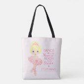 Blonde Ballerina Gepersonaliseerd Tote Bag (Achterkant)