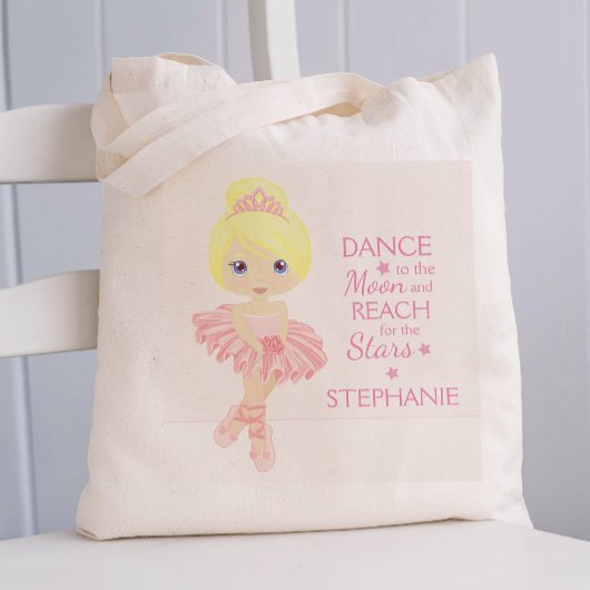 Blonde Ballerina Gepersonaliseerd Tote Bag
