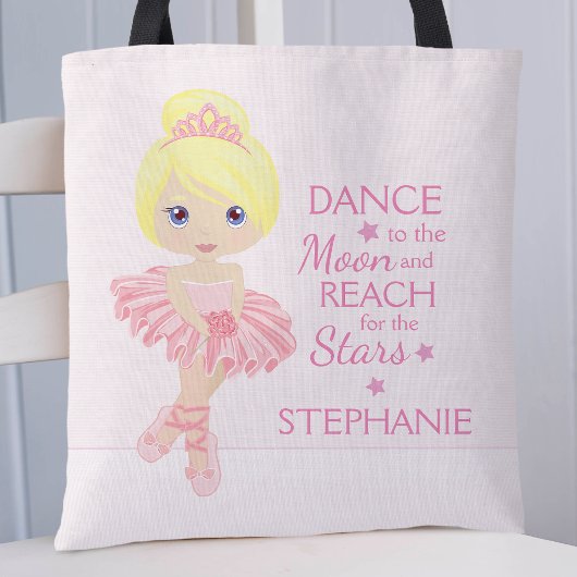 Blonde Ballerina Gepersonaliseerd Tote Bag