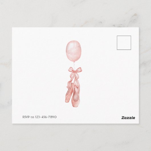 Blonde Ballerina meisje verjaardag ballet  Briefkaart (Achterkant)