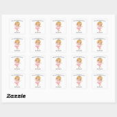 Blonde Ballerina Tiara Naam balletetiket Vierkante Sticker (Vel)