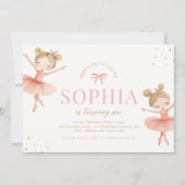 Blonde ballerina verjaardagsuitnodiging kaart (Voorkant)