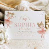 Blonde ballerina verjaardagsuitnodiging kaart