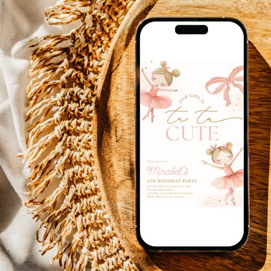Blonde Ballerina Verjaardagsuitnodiging Kaart