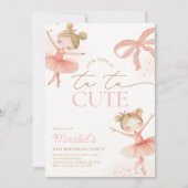 Blonde Ballerina Verjaardagsuitnodiging Kaart (Voorkant)
