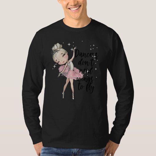 Blonde Ballet Dancer Girls Ballerina Dance Class W T-shirt (Voorkant)
