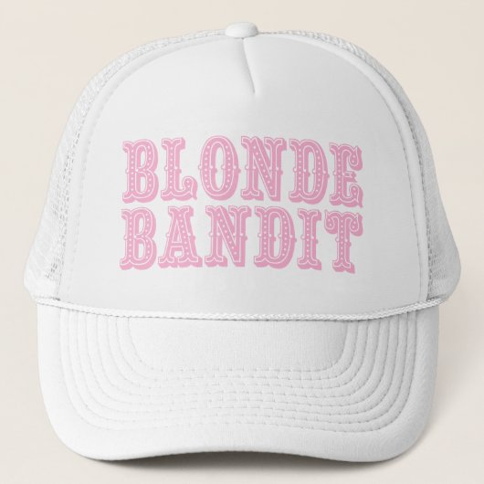 Blonde Bandit Cowgirl Barrel Racing Trucker Hat Pet (Voorkant)