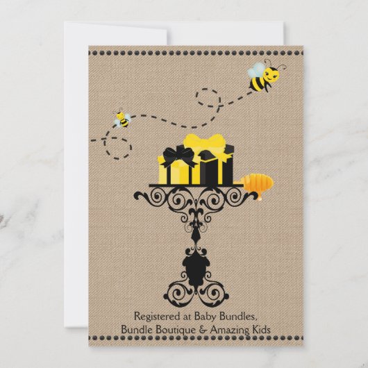 Blonde Bay Bee Boy on the Way Baby shower Kaart (Achterkant)