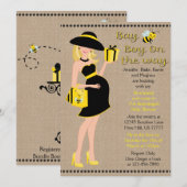 Blonde Bay Bee Boy on the Way Baby shower Kaart (Voorkant / Achterkant)