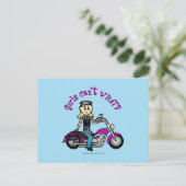 Blonde Biker Briefkaart (Staand voorkant)