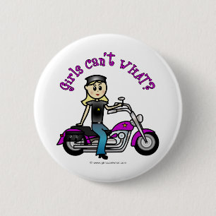 Blonde Biker Ronde Button 5,7 Cm