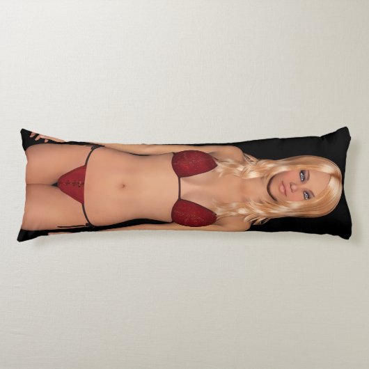 Blonde Bikini Babe Lichaamskussen (Voorkant)