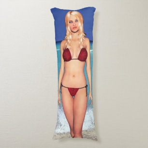 Blonde Bikini Beach Babe Lichaamskussen