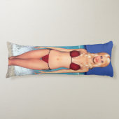 Blonde Bikini Beach Babe Lichaamskussen (Voorkant)