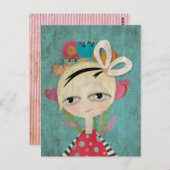 Blonde Blue Eyes Briefkaart (Voorkant / Achterkant)