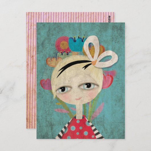 Blonde Blue Eyes Briefkaart (Voorkant / Achterkant)