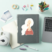 Blonde boho vrouw ademt bevestiging gepersonalisee sticker (iPad Cover)