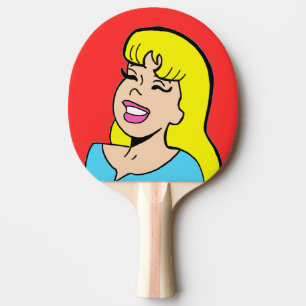Blonde Bombshell Comic Strip Pong Paddle Tafeltennisbatje