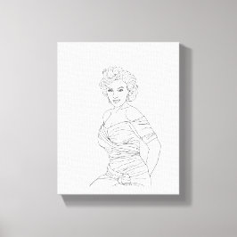 Blonde Bombshell Pinup girl Colour art Canvas Afdruk