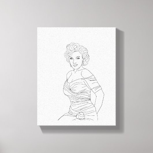 Blonde Bombshell Pinup girl Colour art Canvas Afdruk (Voorkant)