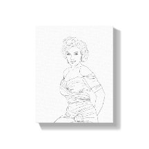 Blonde Bombshell Pinup girl Colour art