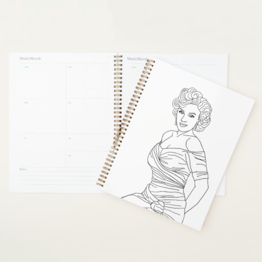 Blonde Bombshell Pinup girl Colour art Planner (Display)