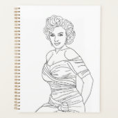 Blonde Bombshell Pinup girl Colour art Planner (Voorkant)