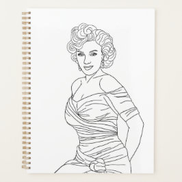 Blonde Bombshell Pinup girl Colour art Planner