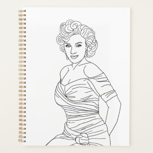 Blonde Bombshell Pinup girl Colour art Planner (Voorkant)