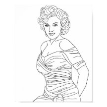 Blonde Bombshell Pinup girl Colour page