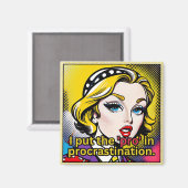 Blonde Bombshell Pop Art Design met grappige tekst Magneet (Voorkant / Achterkant)
