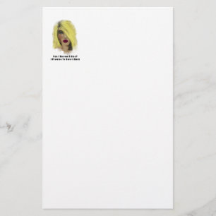 Blonde Bombshell-vrouw leent een kus Briefpapier