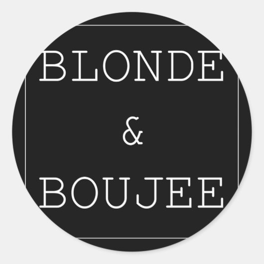 Blonde Boujee S Ronde Sticker (Voorkant)