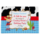 Blonde Boy Cowboy Western Verjaardag Bedankt Groot Cadeauzakje (Voorkant)