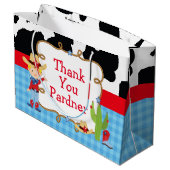 Blonde Boy Cowboy Western Verjaardag Bedankt Groot Cadeauzakje (Achterkant Gekanteld)