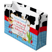 Blonde Boy Cowboy Western Verjaardag Bedankt Groot Cadeauzakje (Voorkant Gekanteld)