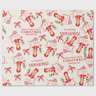 Blonde Boy Elf personaliseren Cadeaupapier