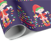 Blonde Boy Elf personaliseren Cadeaupapier (Rol Hoek)